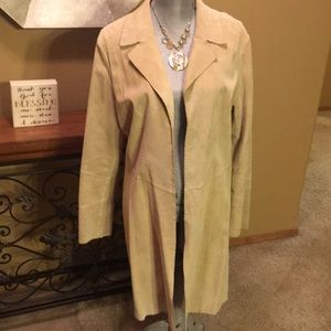 Coldwater Creek Genuine Leather tan Coat Size L